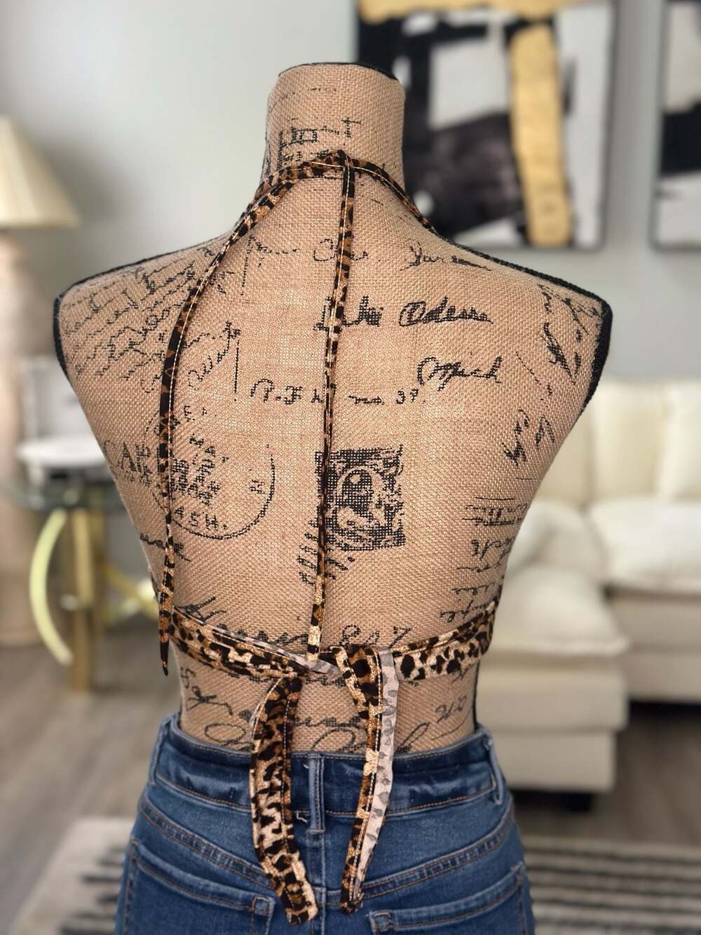Leopard Print Ring Halter Top - Small - Picture 4 of 4
